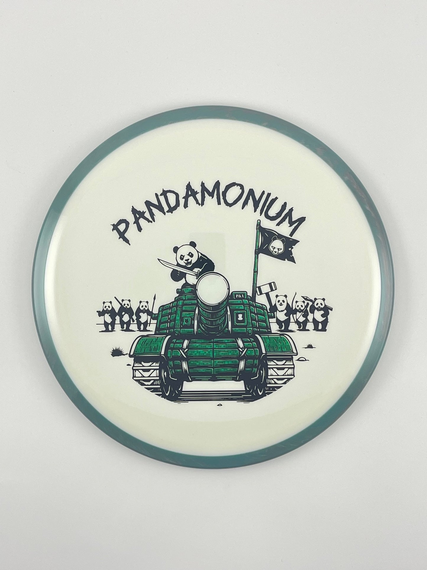 Axiom Bokeh disc golf fairway driver in Neutron plastic with Pandamonium Panda Tank stamp, view 15