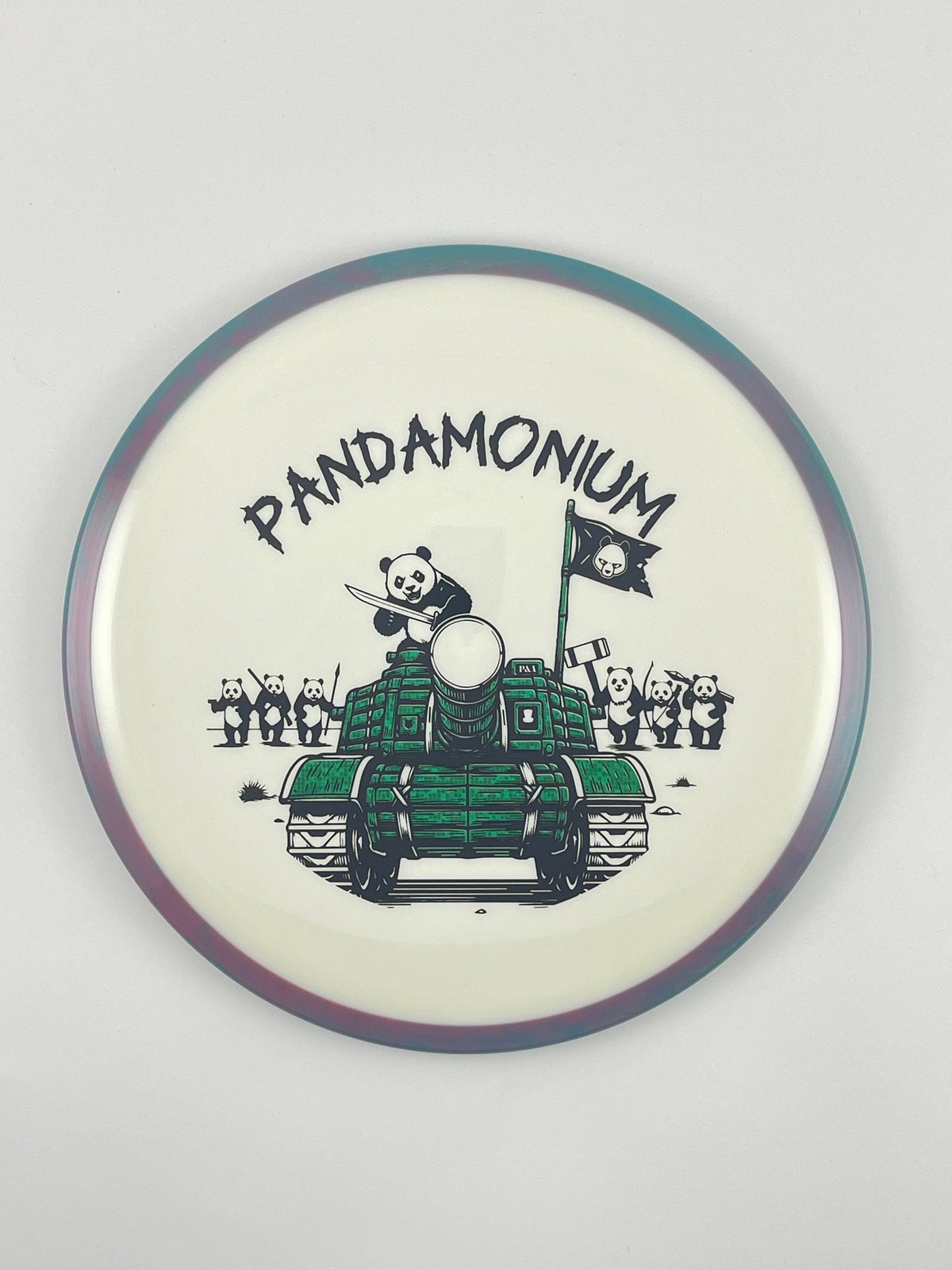 Axiom Bokeh disc golf fairway driver in Neutron plastic with Pandamonium Panda Tank stamp, view 16