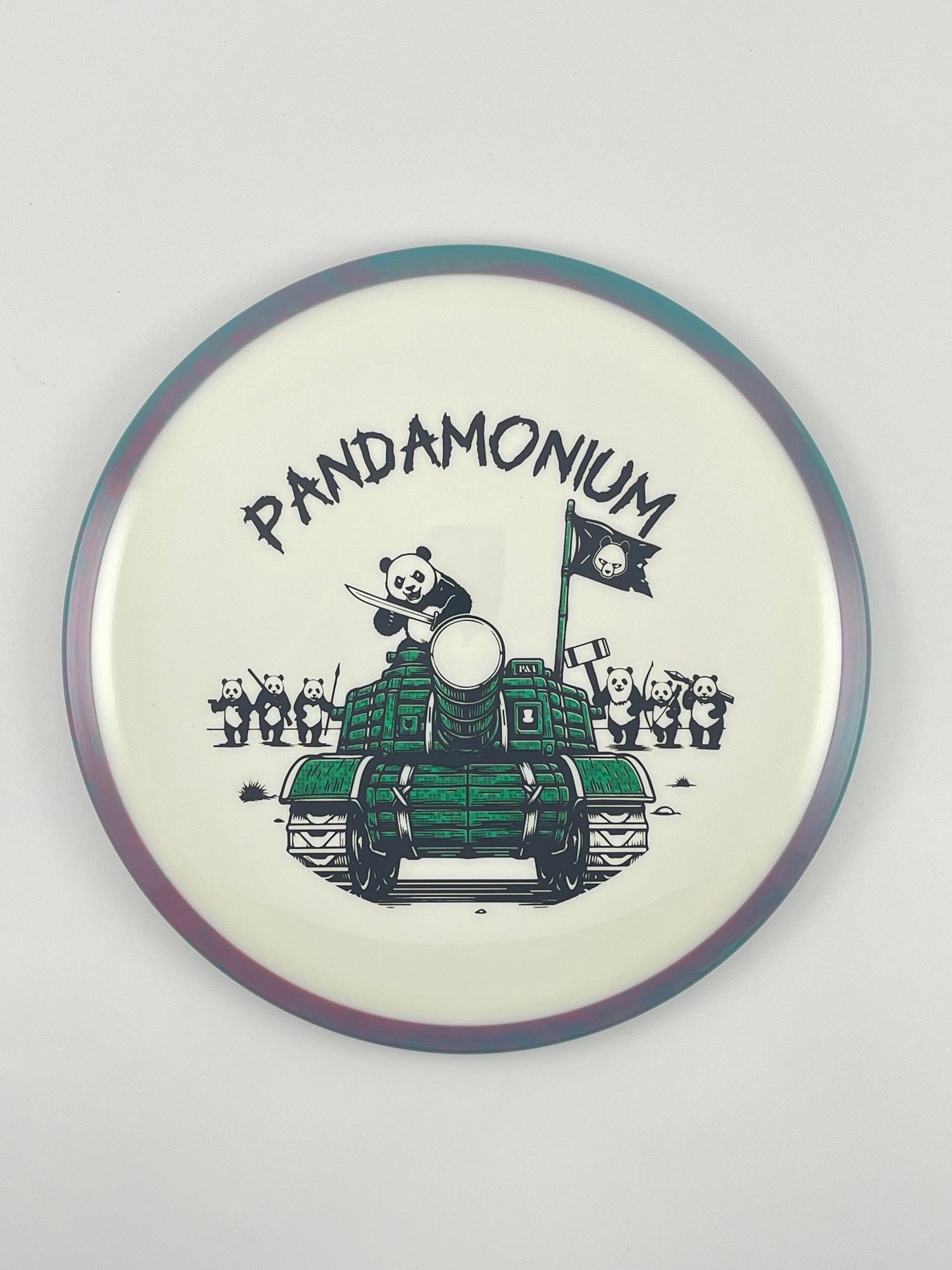 Axiom Bokeh disc golf fairway driver in Neutron plastic with Pandamonium Panda Tank stamp, view 16