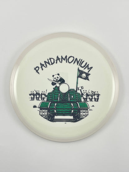 Axiom Bokeh disc golf fairway driver in Neutron plastic with Pandamonium Panda Tank stamp, view 17