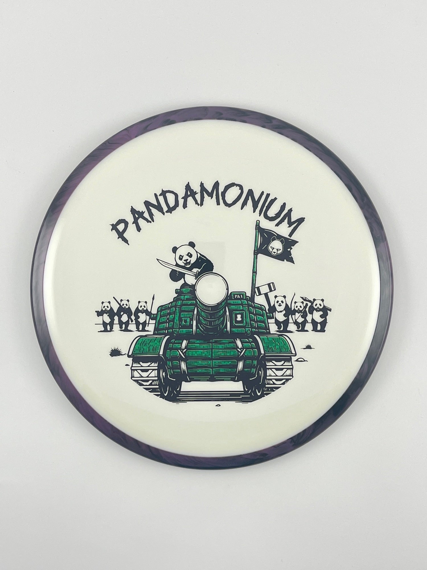 Axiom Bokeh disc golf fairway driver in Neutron plastic with Pandamonium Panda Tank stamp, view 18
