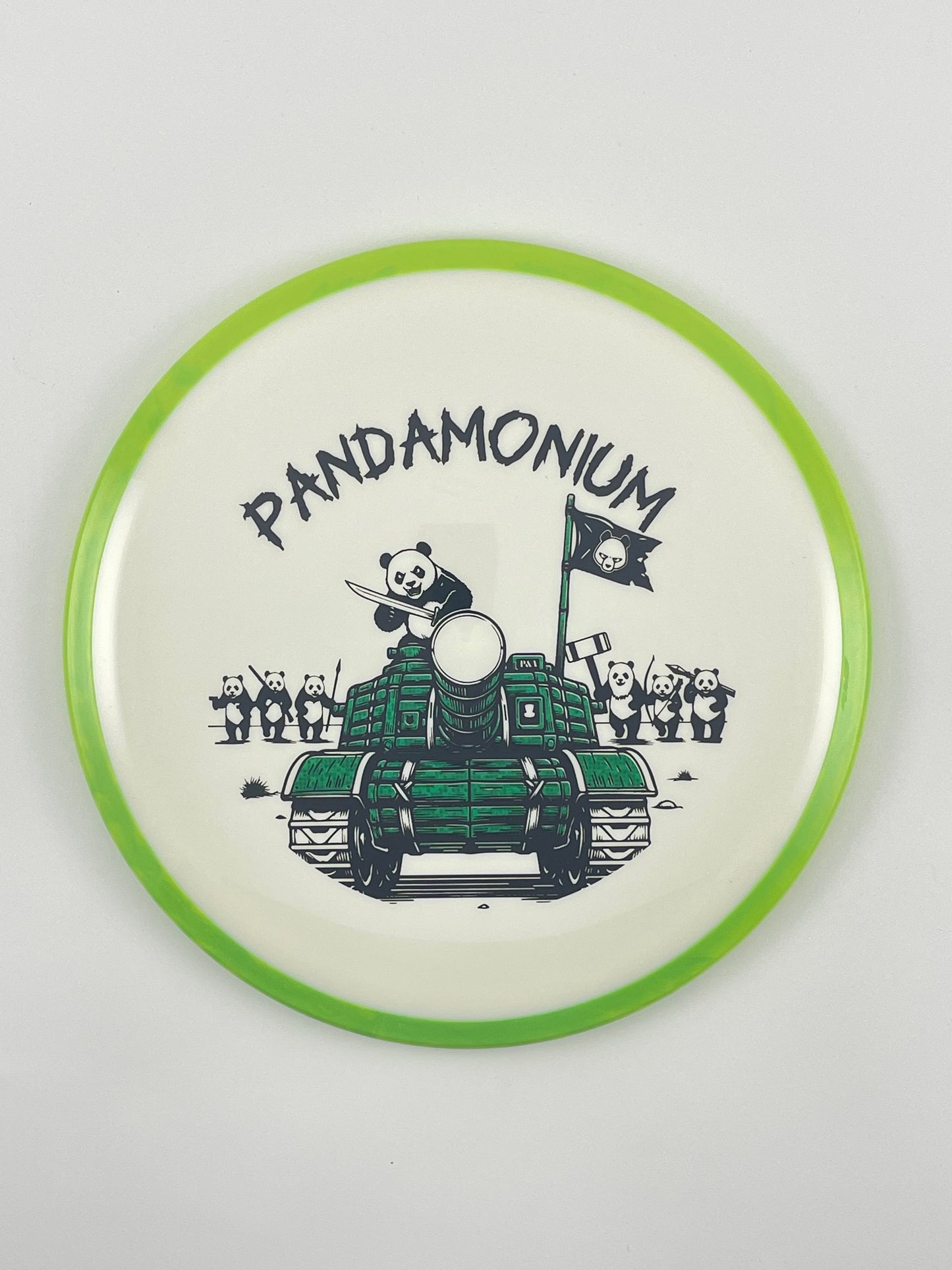 Axiom Bokeh disc golf fairway driver in Neutron plastic with Pandamonium Panda Tank stamp, view 20
