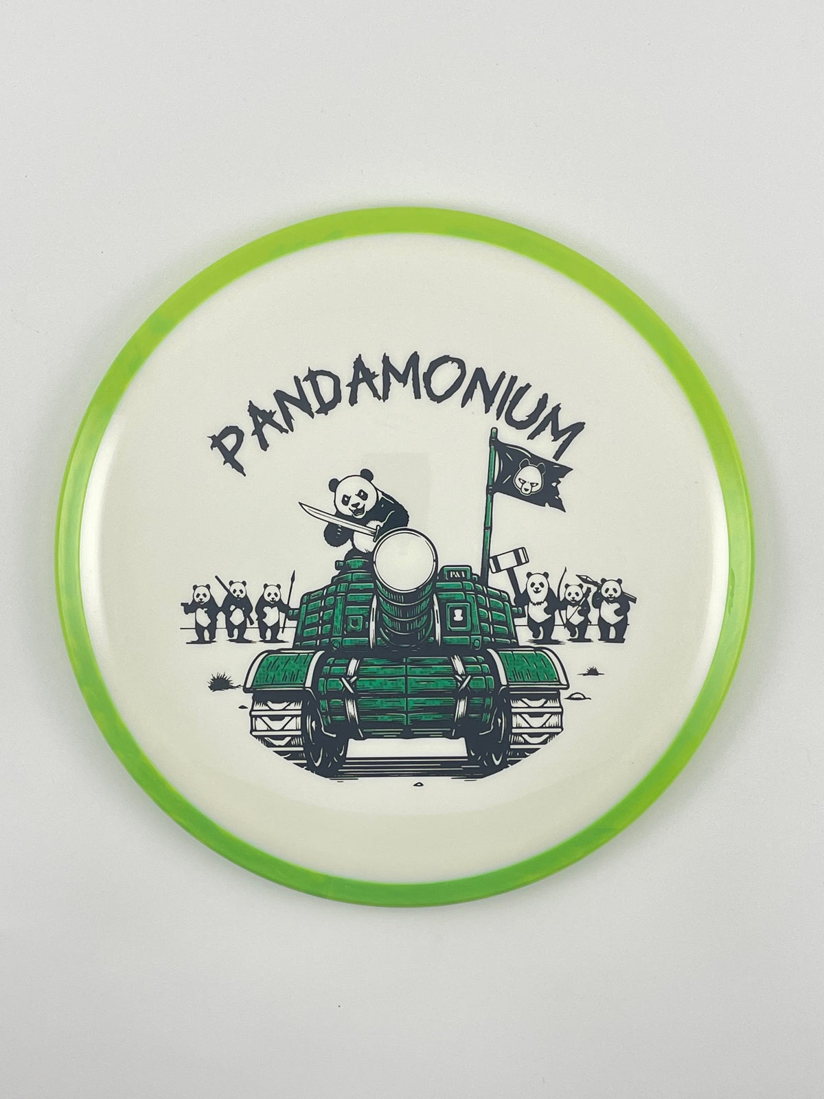 Axiom Bokeh disc golf fairway driver in Neutron plastic with Pandamonium Panda Tank stamp, view 20