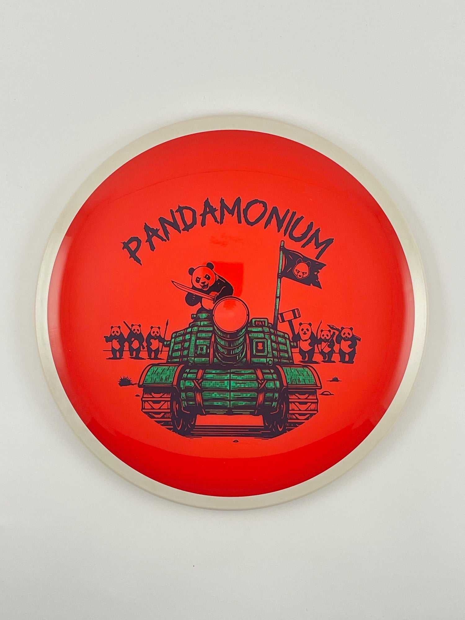 Axiom Bokeh disc golf fairway driver in Neutron plastic with Pandamonium Panda Tank stamp, view 21