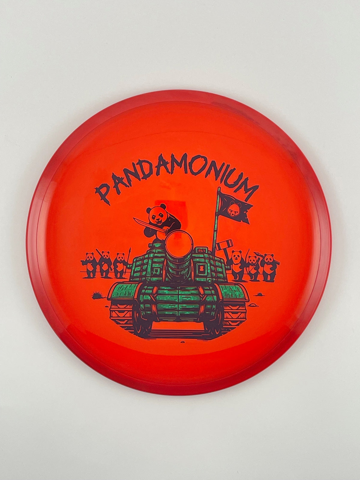 Axiom Bokeh disc golf fairway driver in Neutron plastic with Pandamonium Panda Tank stamp, view 23