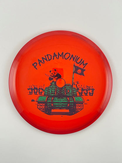 Axiom Bokeh disc golf fairway driver in Neutron plastic with Pandamonium Panda Tank stamp, view 23