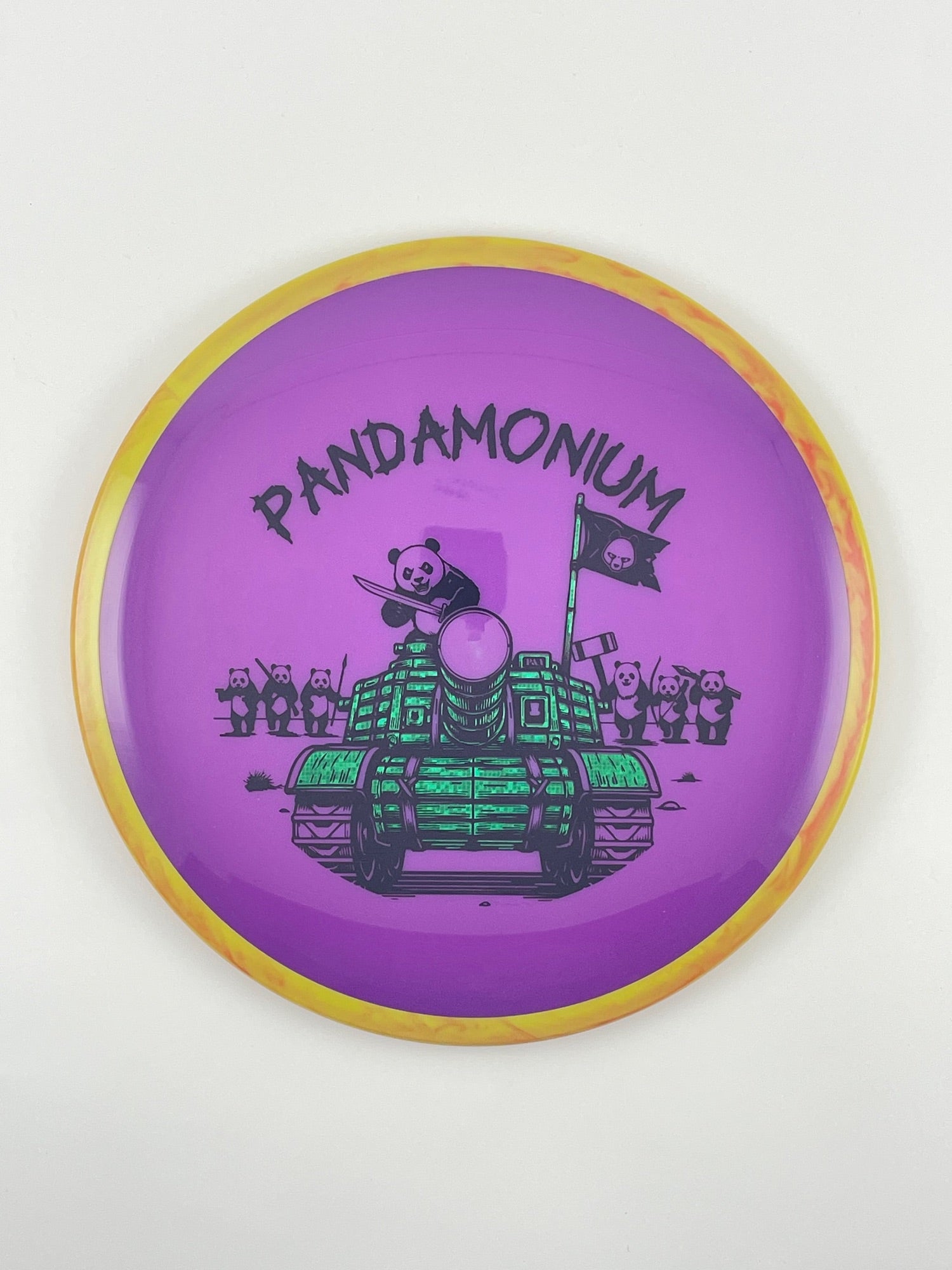 Axiom Bokeh disc golf fairway driver in Neutron plastic with Pandamonium Panda Tank stamp, view 24