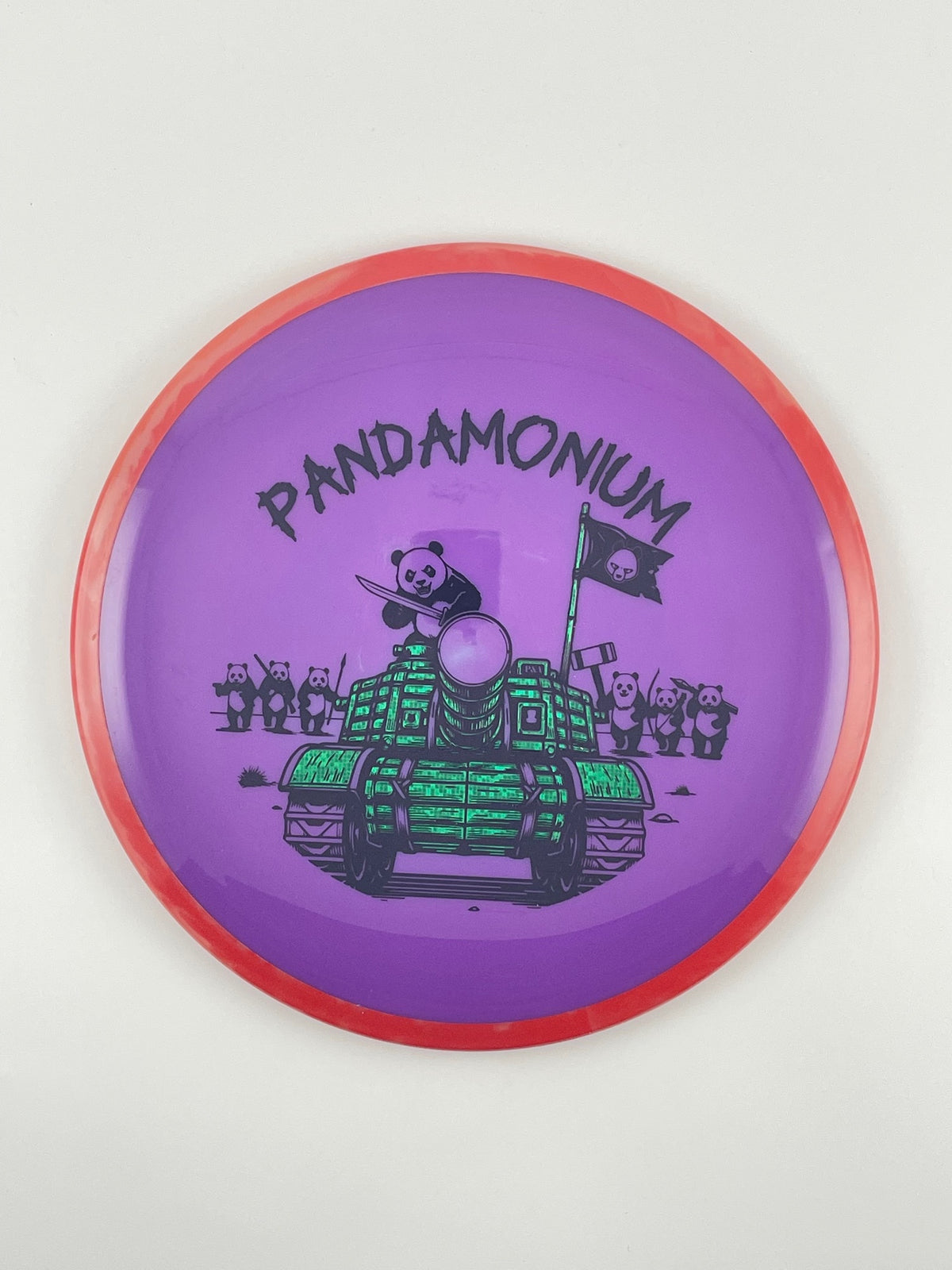 Axiom Bokeh disc golf fairway driver in Neutron plastic with Pandamonium Panda Tank stamp, view 25