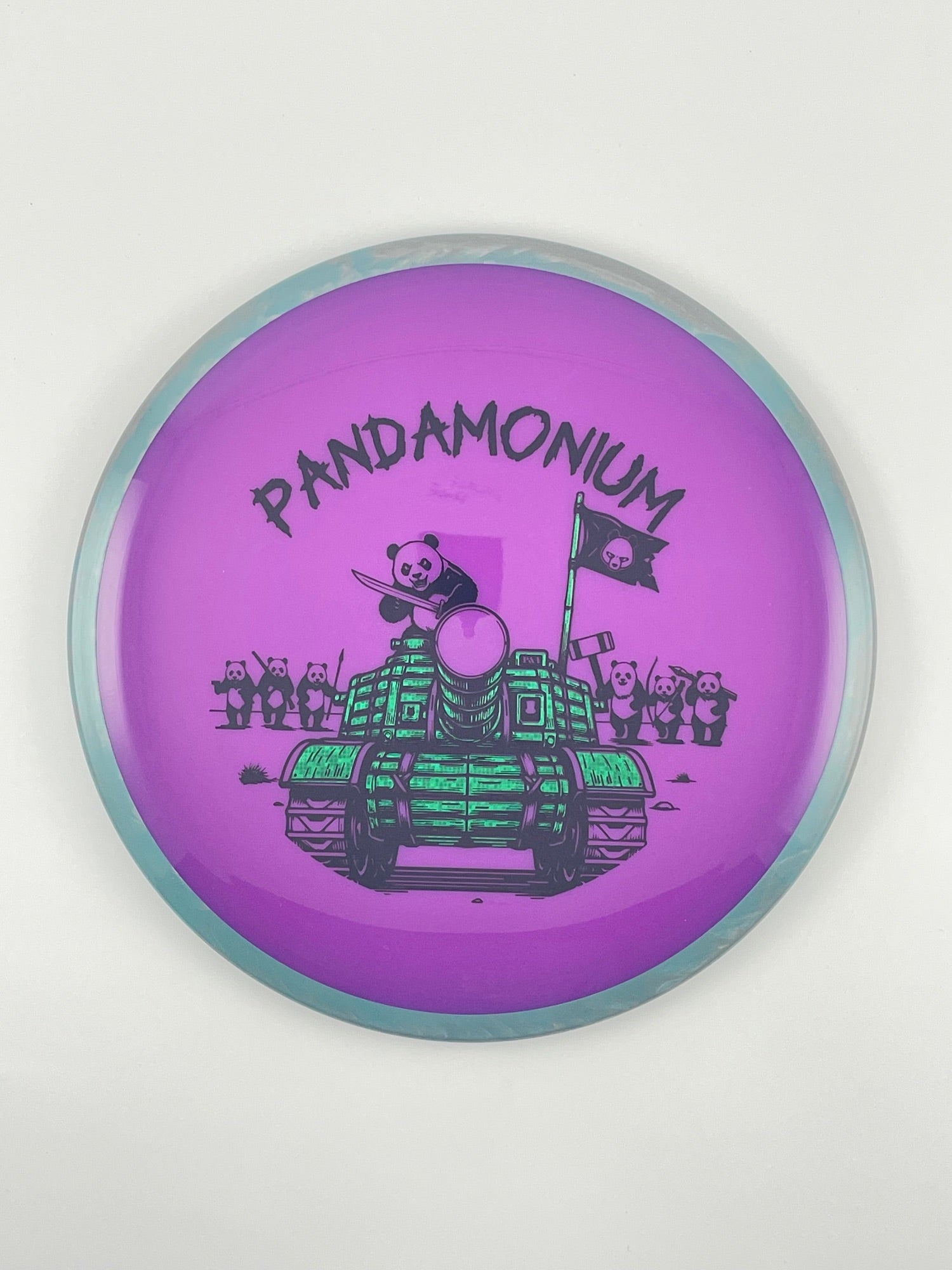 Axiom Bokeh disc golf fairway driver in Neutron plastic with Pandamonium Panda Tank stamp, view 26
