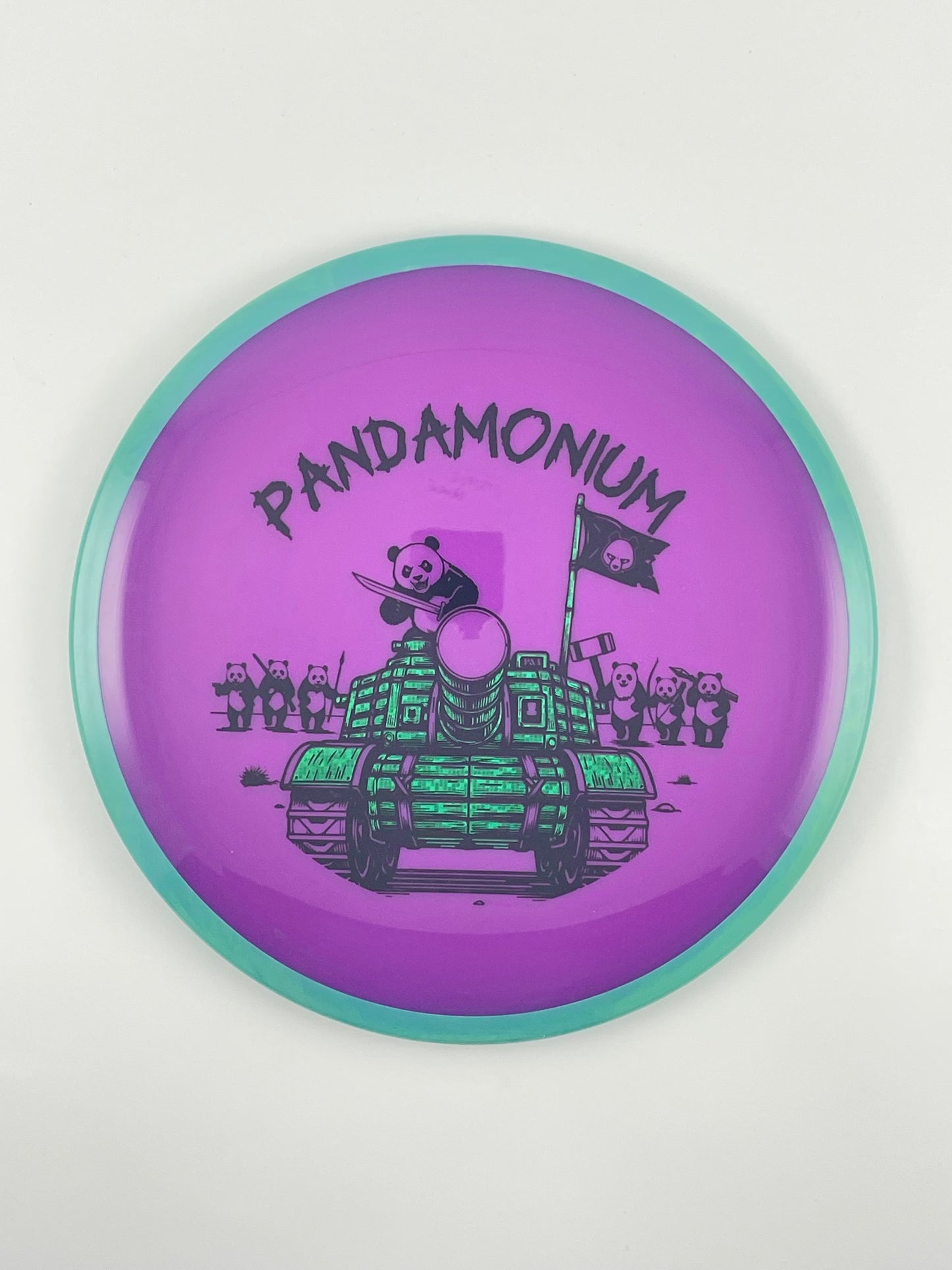 Axiom Bokeh disc golf fairway driver in Neutron plastic with Pandamonium Panda Tank stamp, view 27