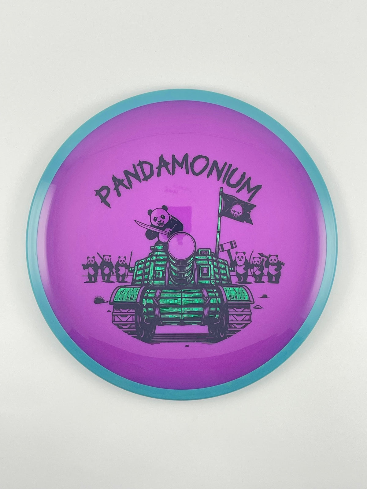 Axiom Bokeh disc golf fairway driver in Neutron plastic with Pandamonium Panda Tank stamp, view 28