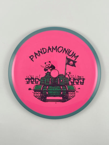 Axiom Bokeh disc golf fairway driver in Neutron plastic with Pandamonium Panda Tank stamp, view 30