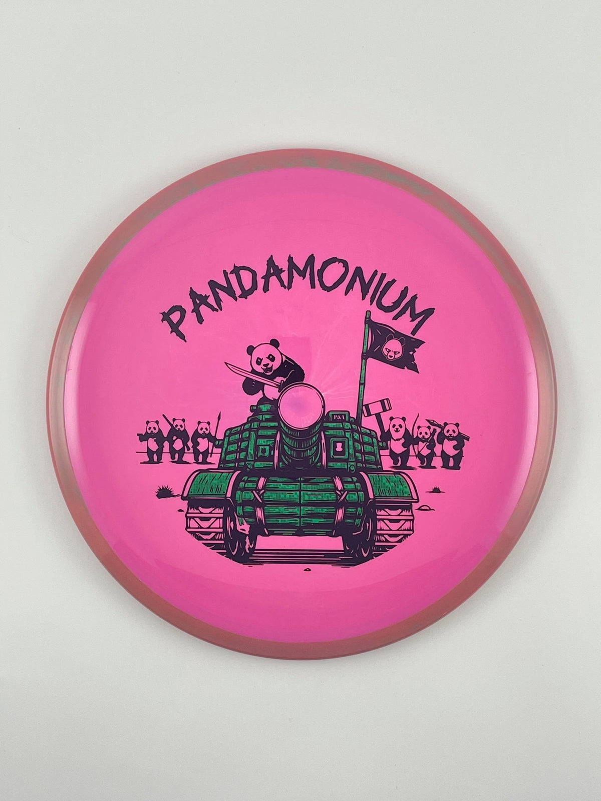 Axiom Bokeh disc golf fairway driver in Neutron plastic with Pandamonium Panda Tank stamp, view 31