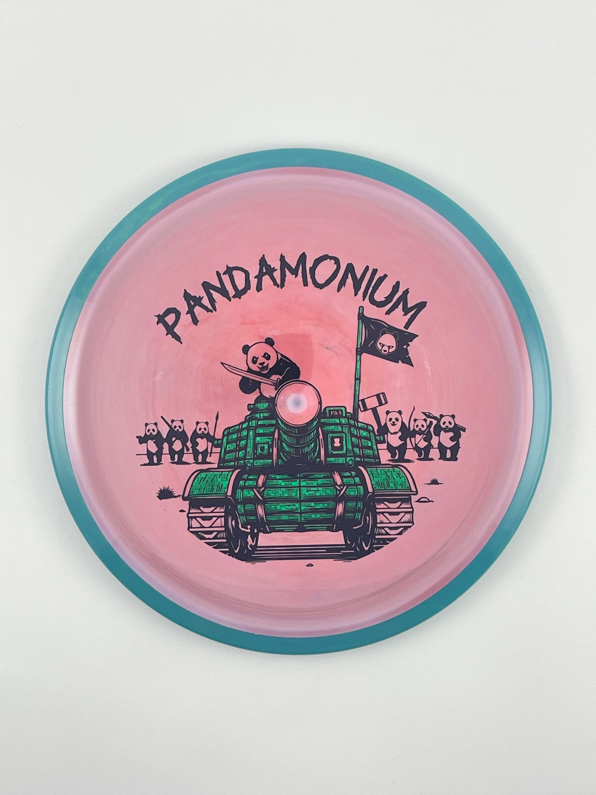 Axiom Bokeh disc golf fairway driver in Neutron plastic with Pandamonium Panda Tank stamp, view 32