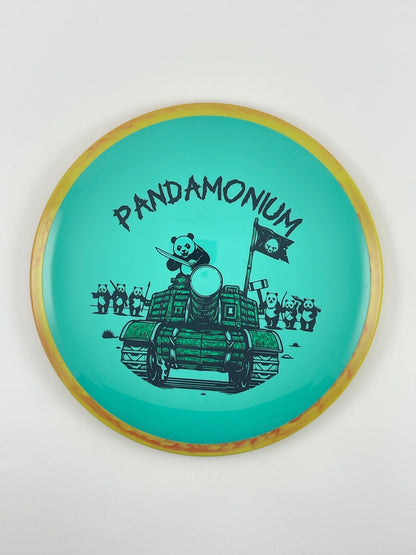 Axiom Bokeh disc golf fairway driver in Neutron plastic with Pandamonium Panda Tank stamp, view 34