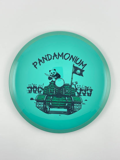 Axiom Bokeh disc golf fairway driver in Neutron plastic with Pandamonium Panda Tank stamp, view 35
