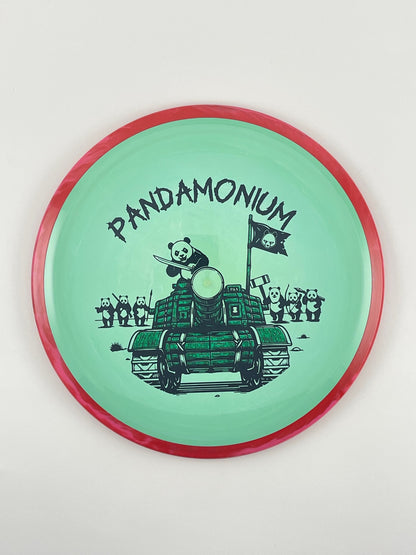 Axiom Bokeh disc golf fairway driver in Neutron plastic with Pandamonium Panda Tank stamp, view 36