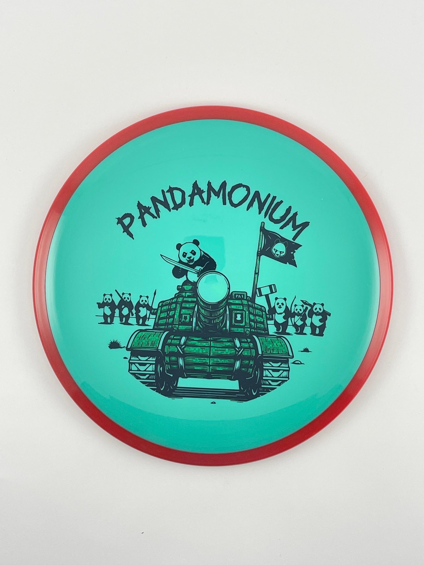 Axiom Bokeh disc golf fairway driver in Neutron plastic with Pandamonium Panda Tank stamp, view 37