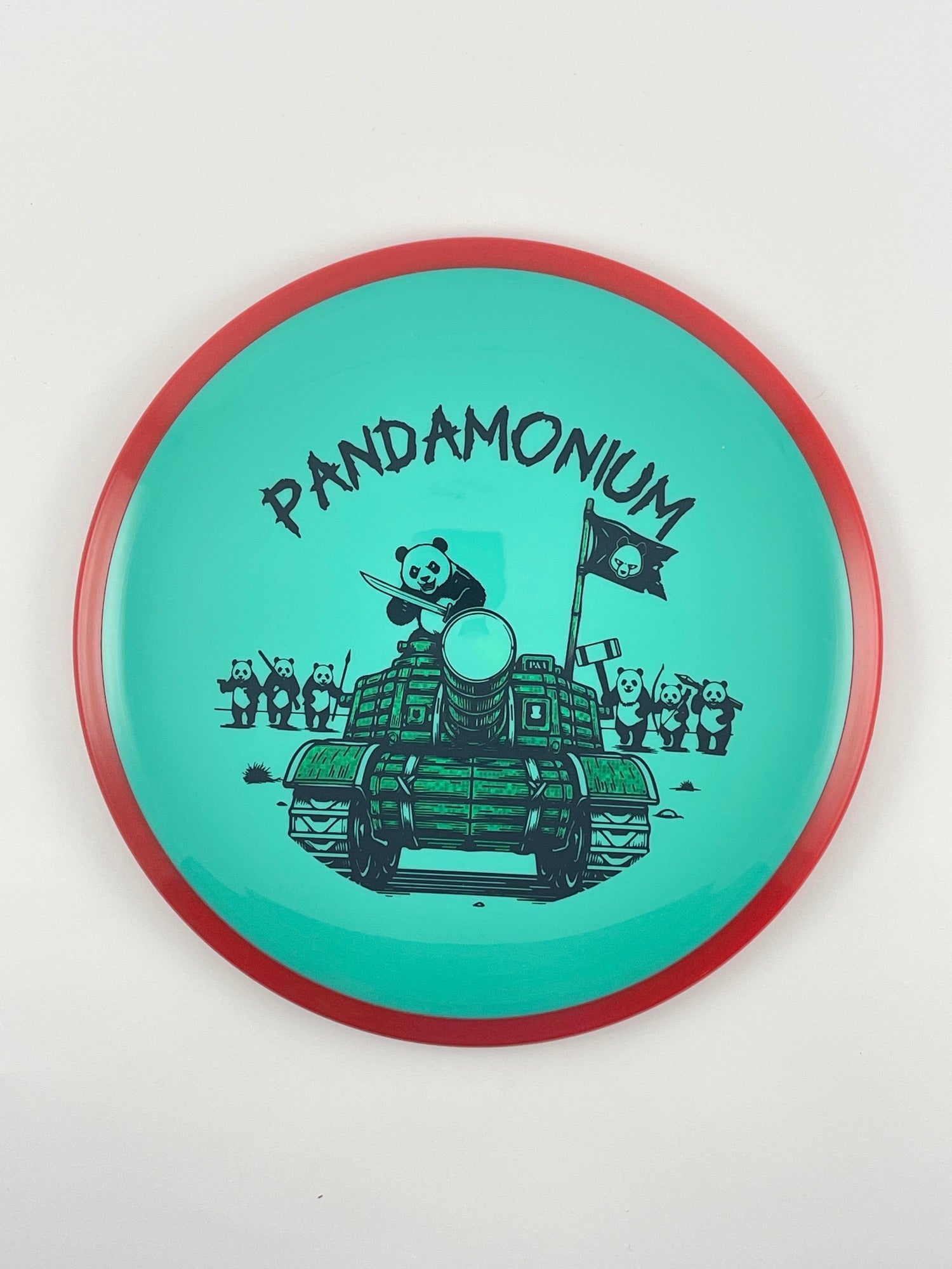 Axiom Bokeh disc golf fairway driver in Neutron plastic with Pandamonium Panda Tank stamp, view 37