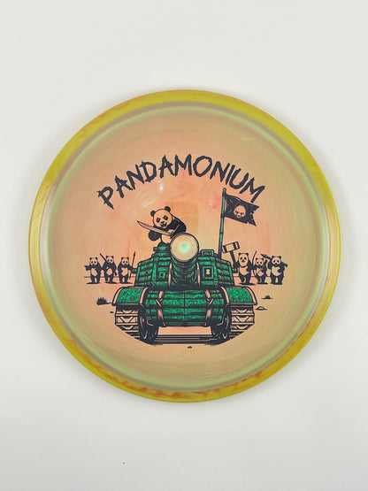 Axiom Bokeh disc golf fairway driver in Neutron plastic with Pandamonium Panda Tank stamp, view 38