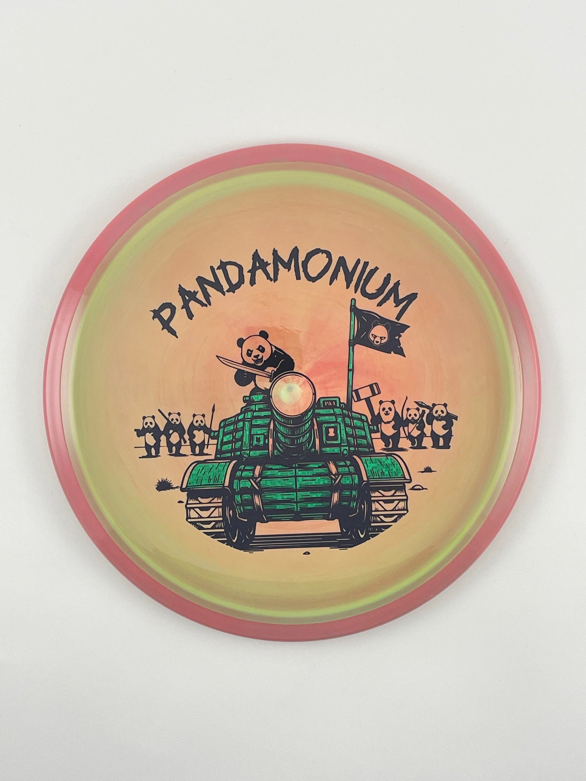 Axiom Bokeh disc golf fairway driver in Neutron plastic with Pandamonium Panda Tank stamp, view 39