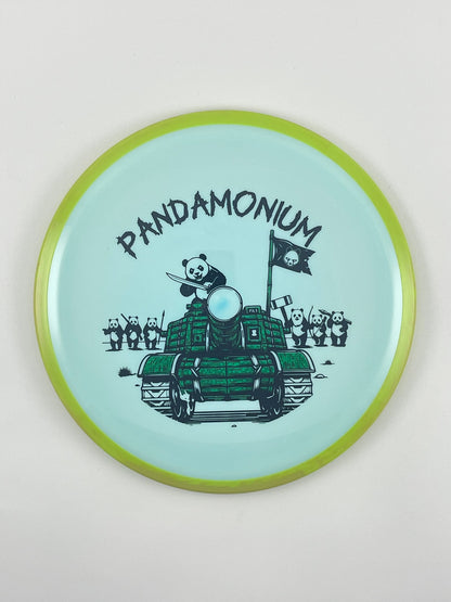 Axiom Bokeh disc golf fairway driver in Neutron plastic with Pandamonium Panda Tank stamp, view 40