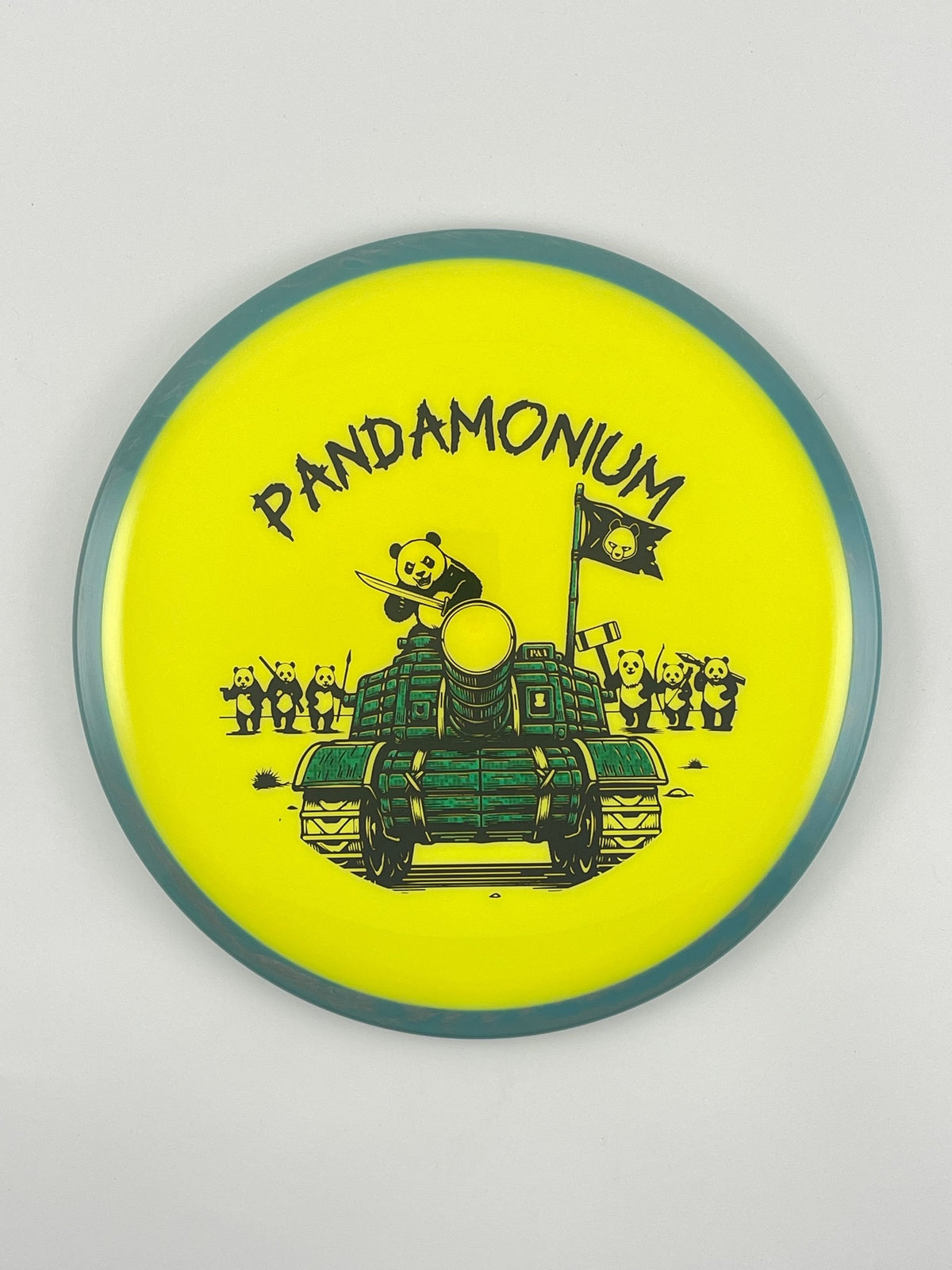Axiom Bokeh disc golf fairway driver in Neutron plastic with Pandamonium Panda Tank stamp, view 41