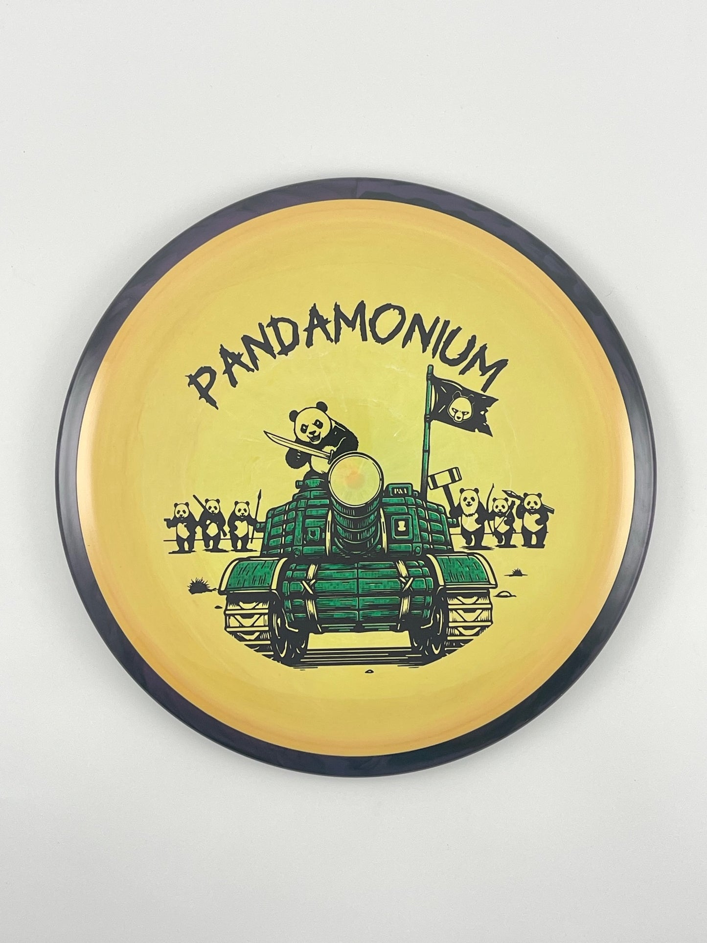 Axiom Bokeh disc golf fairway driver in Neutron plastic with Pandamonium Panda Tank stamp, view 42