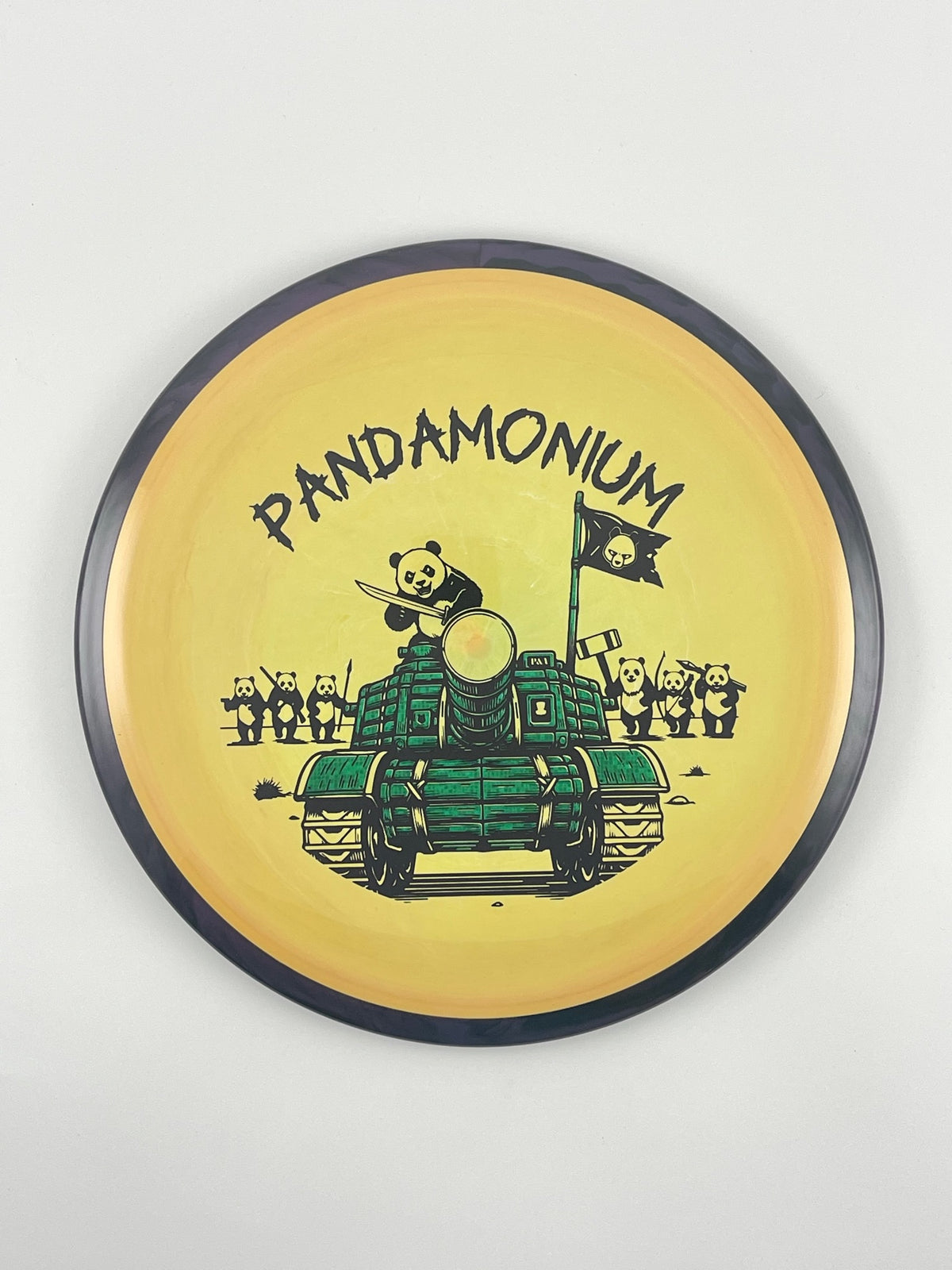 Axiom Bokeh disc golf fairway driver in Neutron plastic with Pandamonium Panda Tank stamp, view 42