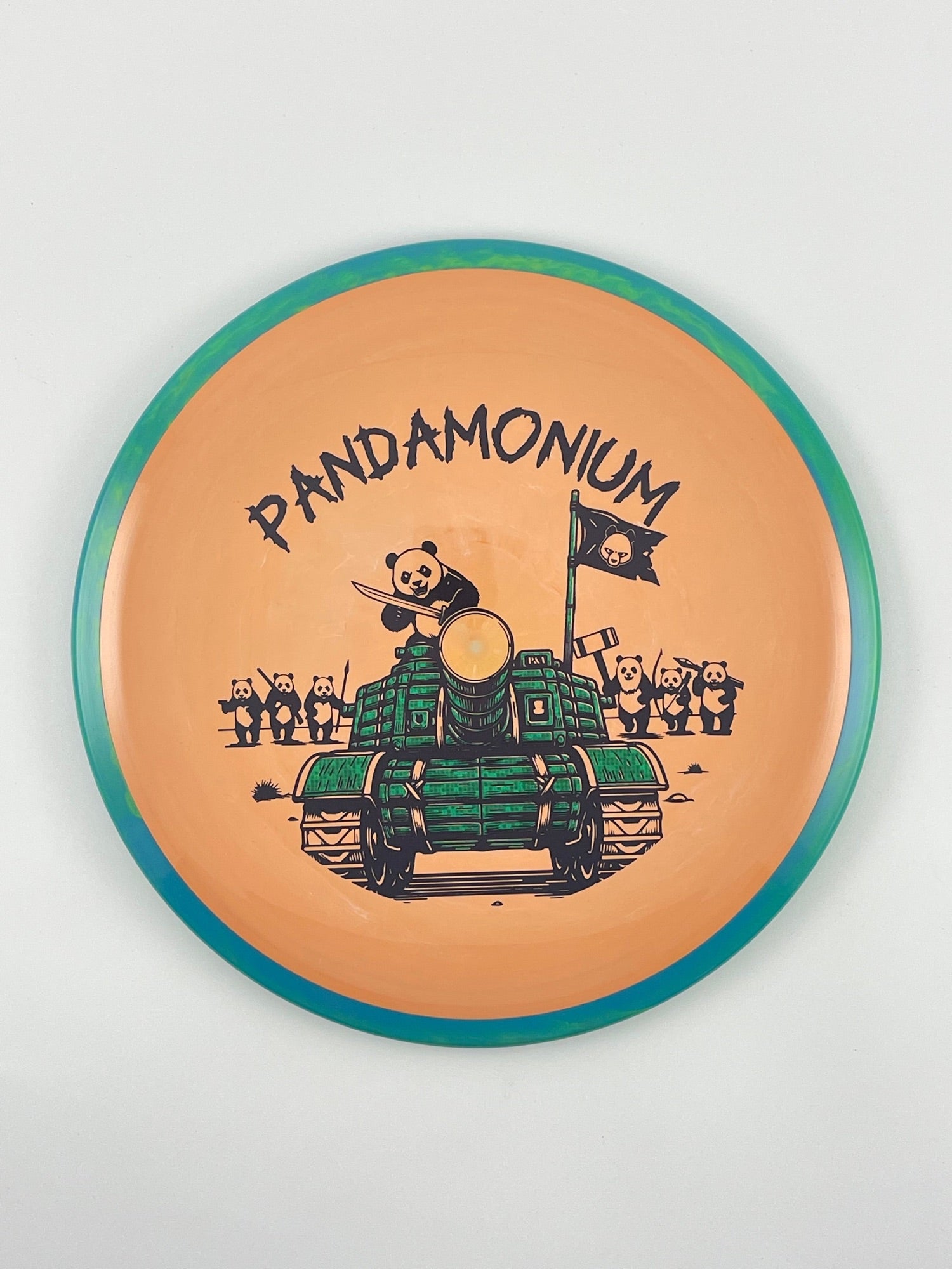 Axiom Bokeh disc golf fairway driver in Neutron plastic with Pandamonium Panda Tank stamp, view 43