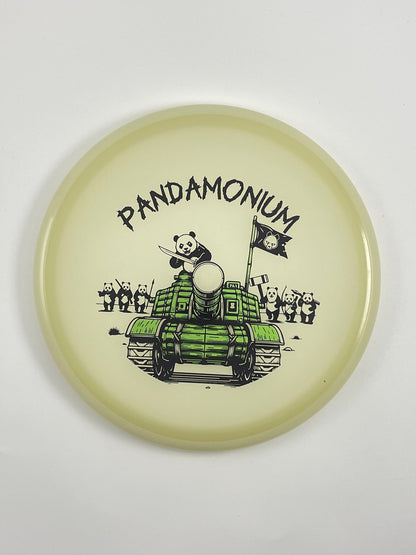 Axiom Hex disc golf midrange with Pandamonium Panda Tank stamp