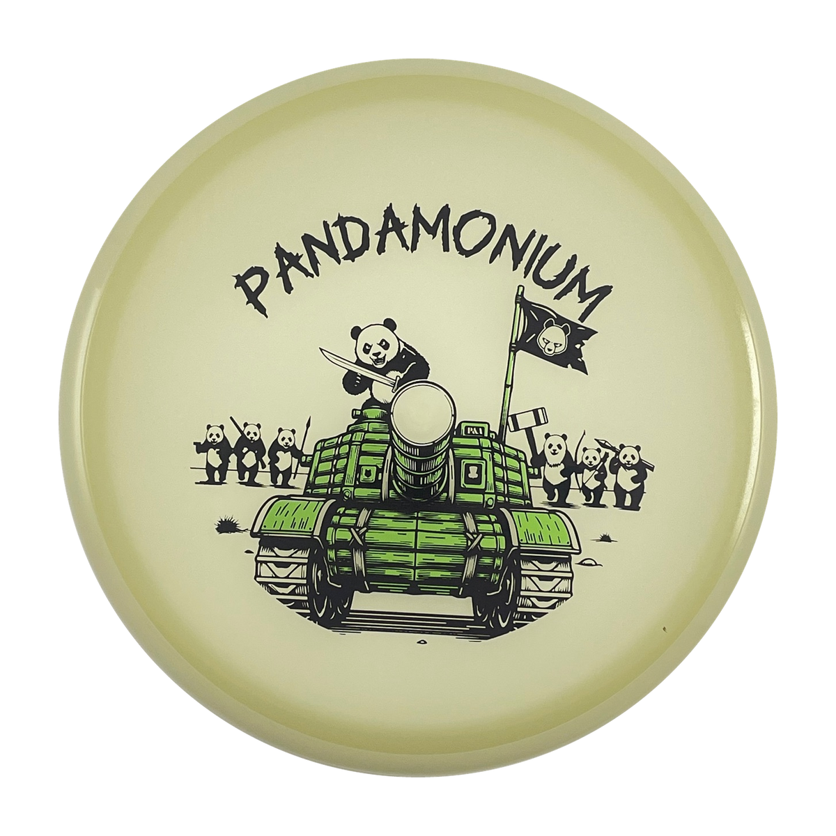 Axiom Hex disc golf midrange with Pandamonium Panda Tank stamp, view 1