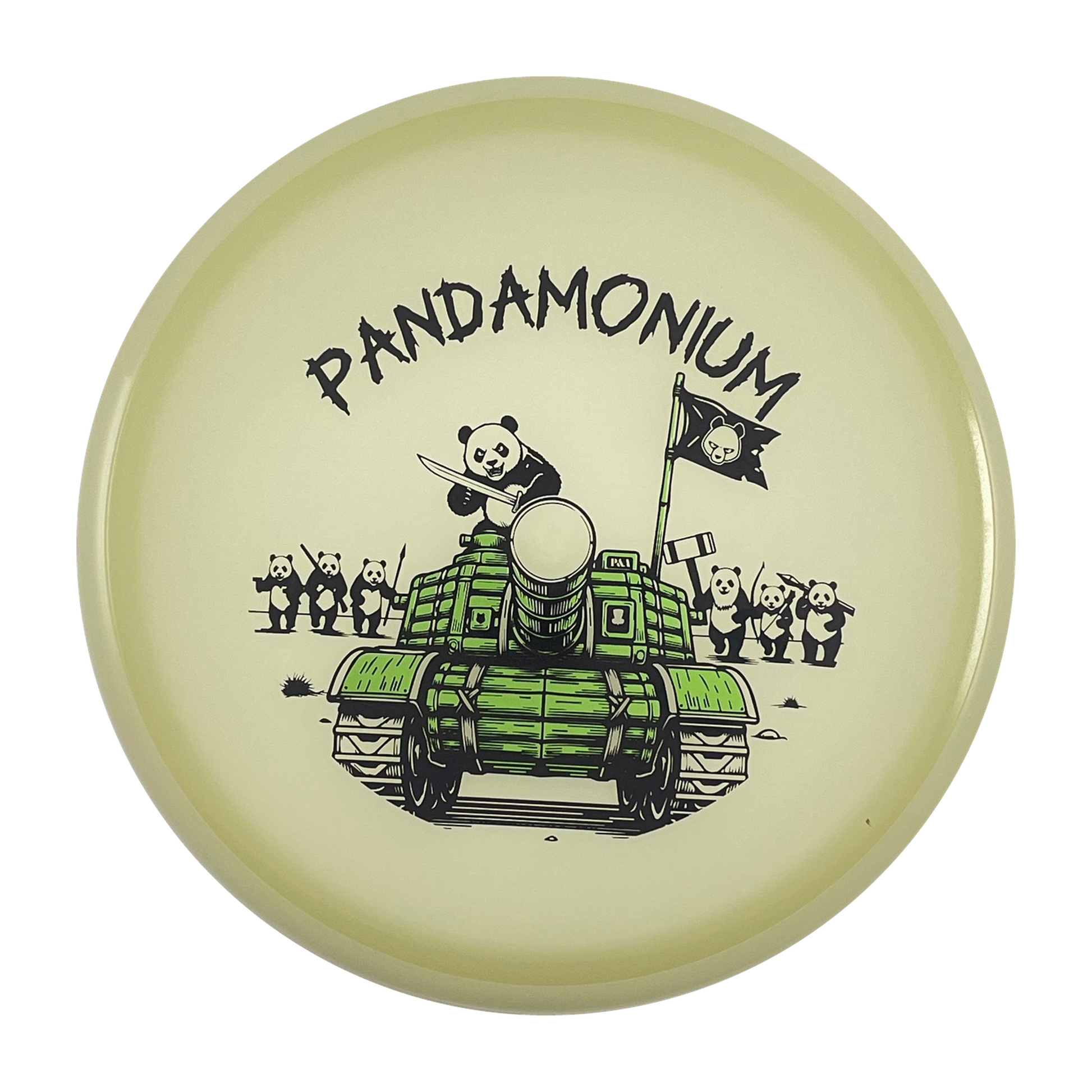 Axiom Hex disc golf midrange with Pandamonium Panda Tank stamp, view 1