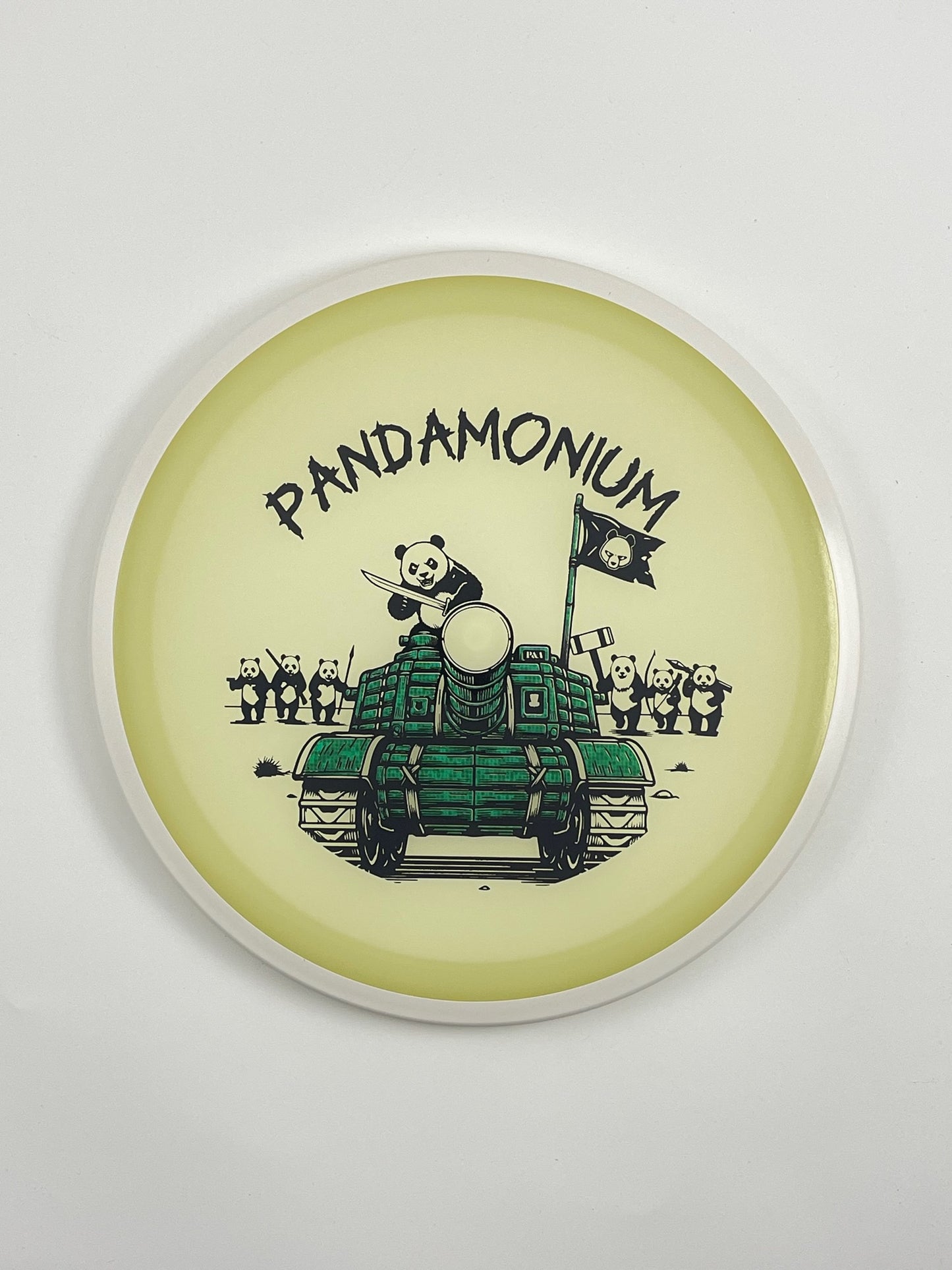 MVP Servo disc golf fairway driver in Eclipse plastic with Pandamonium Panda Tank stamp