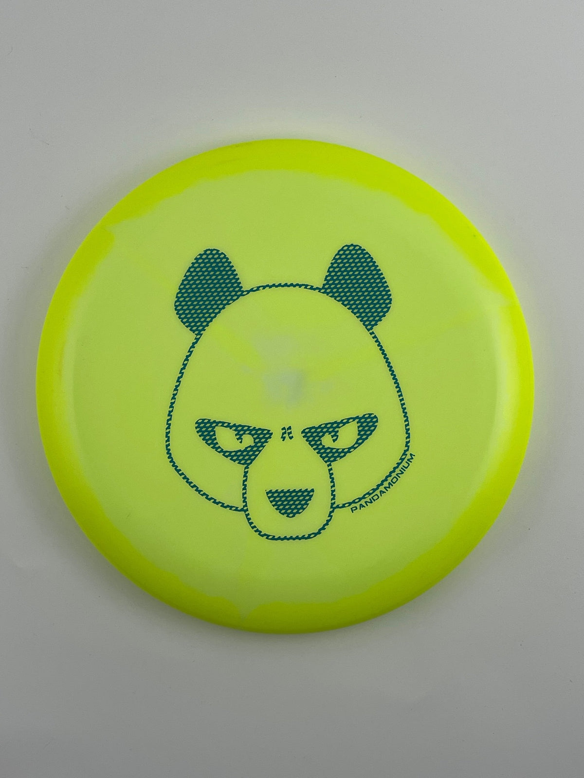 Innova Aviar disc golf putt and approach in lime and green Halo Star plastic with Pandamonium Big Panda stamp