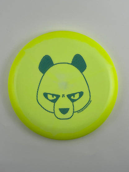 Innova Aviar disc golf putt and approach in lime and green Halo Star plastic with Pandamonium Big Panda stamp