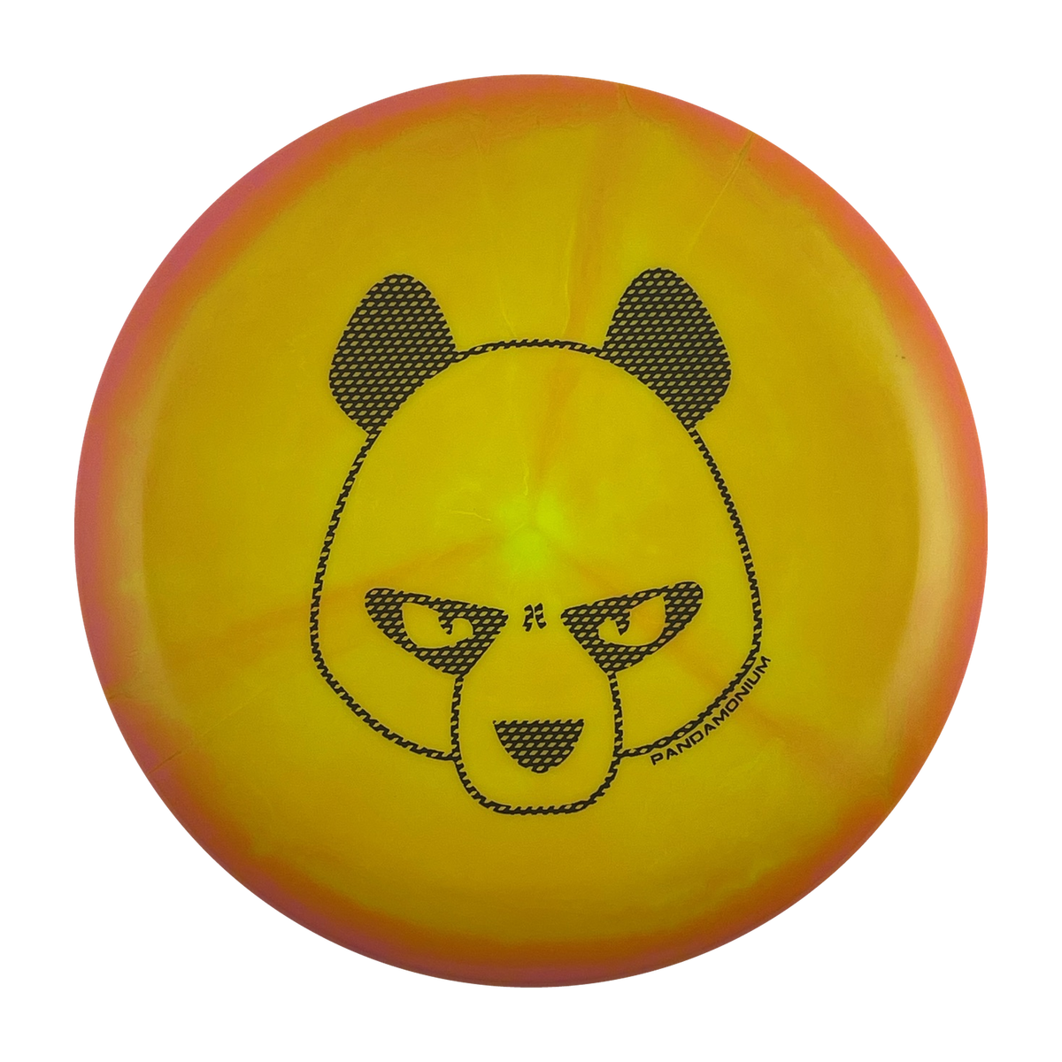 Innova Aviar disc golf putt and approach in pink and orange Halo Star plastic with Pandamonium Big Panda stamp, view 1