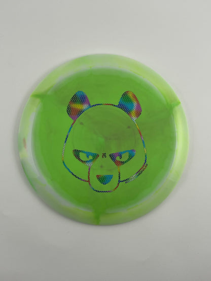 Innova Mamba disc golf distance driver in light green Halo Star plastic with Pandamonium Big Panda stamp