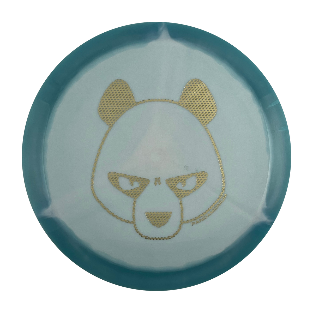 Innova Mamba disc golf distance driver in blue and light blue Halo Star plastic with Pandamonium Big Panda stamp, view 1, view 2