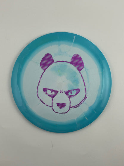 Innova Tern disc golf distance driver in light blue and white Halo Star plastic with Pandamonium Big Panda stamp