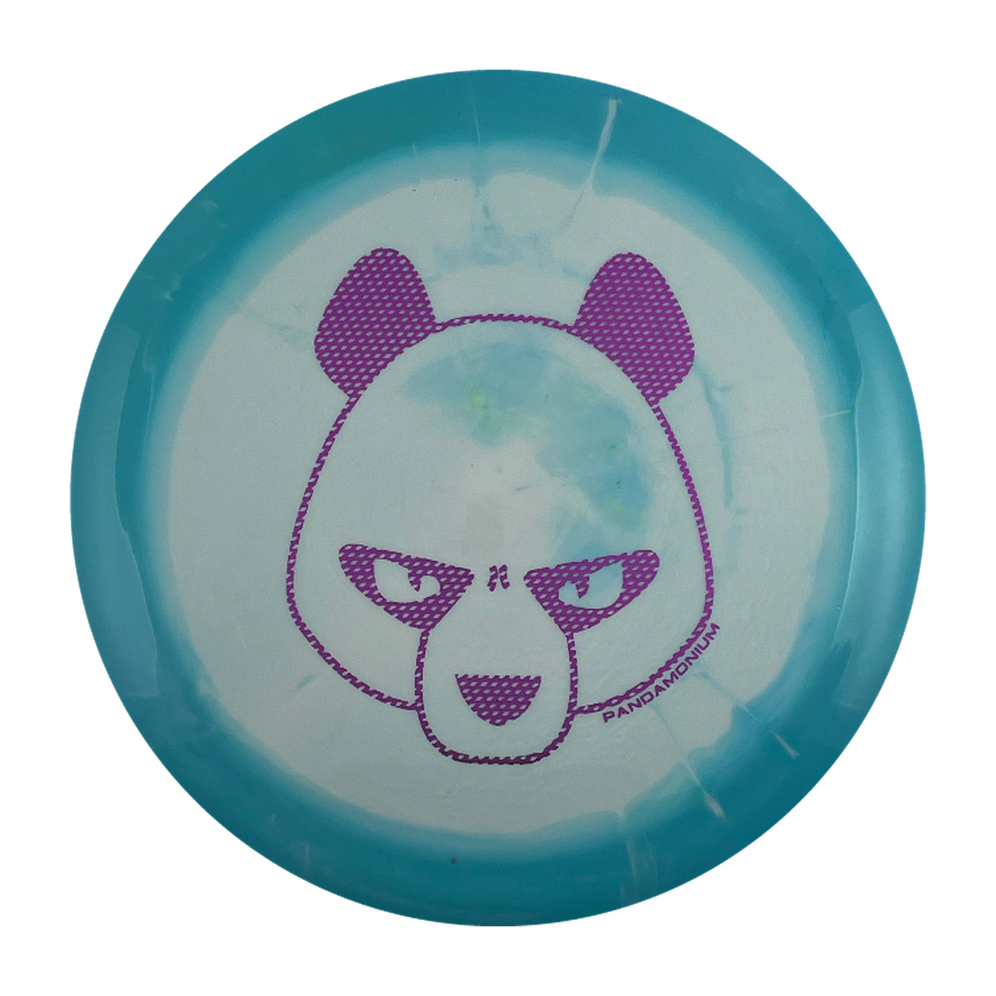 Innova Tern disc golf distance driver in light blue and white Halo Star plastic with Pandamonium Big Panda stamp, view 1