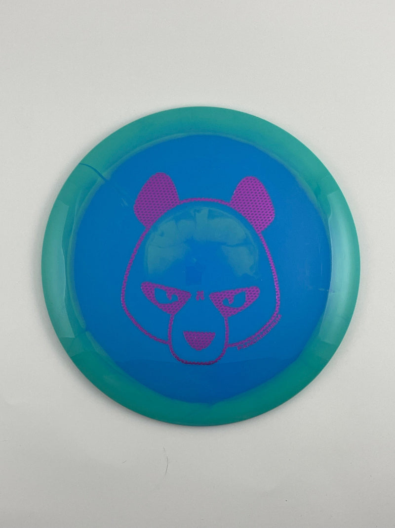 Innova Tern disc golf distance driver in teal and blue Halo Star plastic with Pandamonium Big Panda stamp
