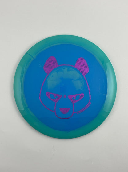Innova Tern disc golf distance driver in teal and blue Halo Star plastic with Pandamonium Big Panda stamp