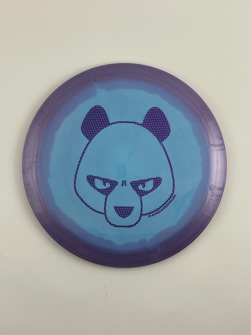 Innova Valkyrie disc golf fairway driver in purple and blue Halo Star plastic with Pandamonium Big Panda stamp