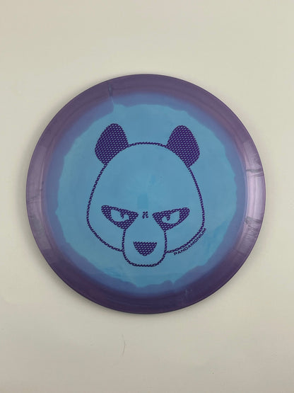 Innova Valkyrie disc golf fairway driver in purple and blue Halo Star plastic with Pandamonium Big Panda stamp