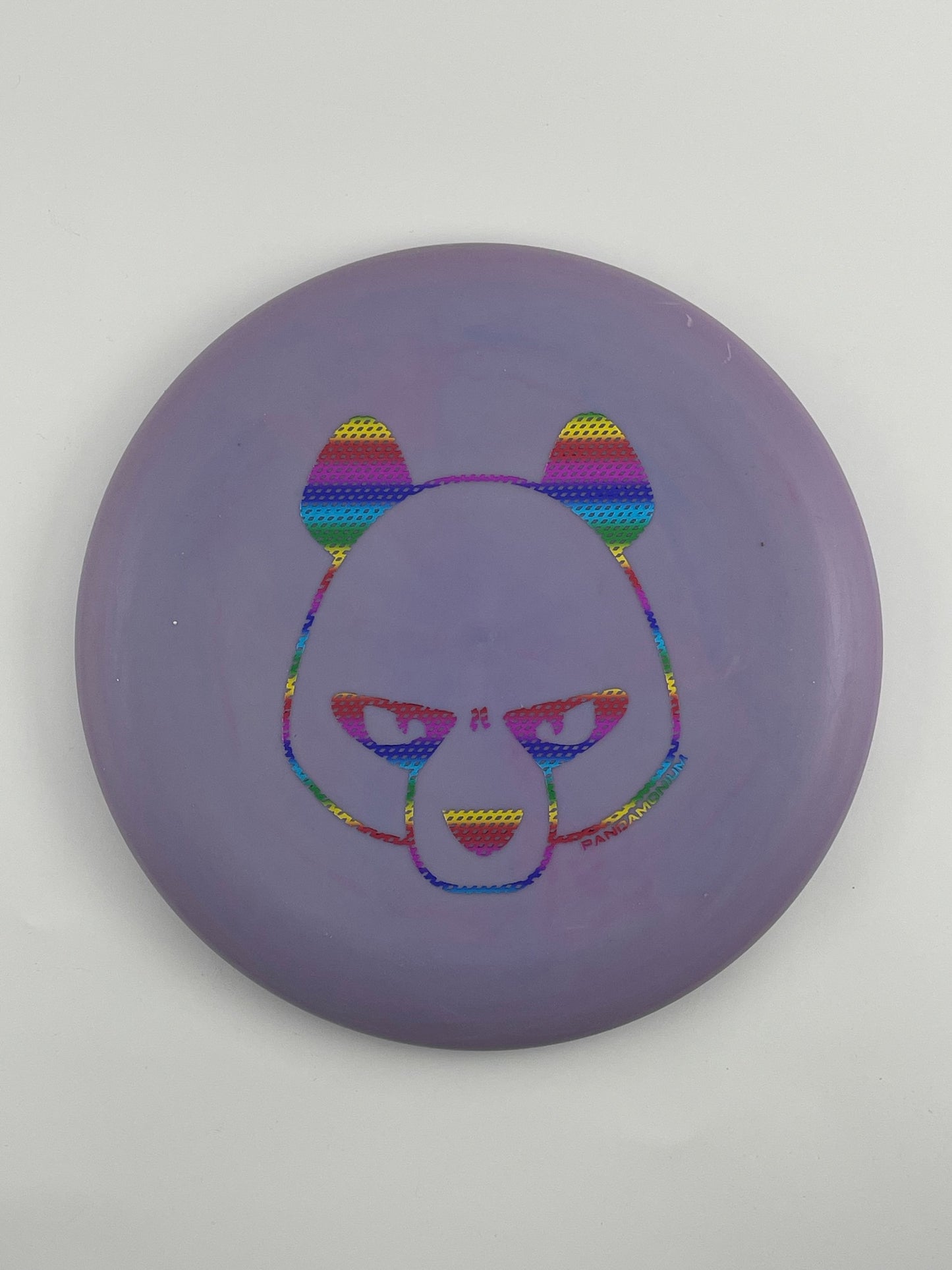 Innova JK Aviar disc golf putt and approach in lilac Pro plastic with Pandamonium Big Panda stamp