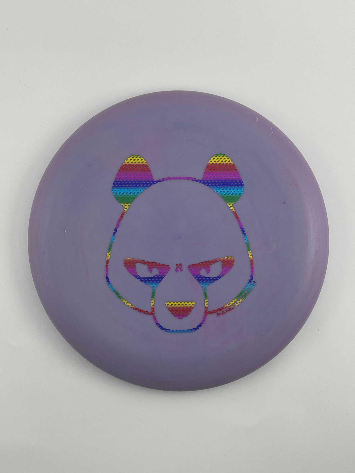 Innova JK Aviar disc golf putt and approach in lilac Pro plastic with Pandamonium Big Panda stamp
