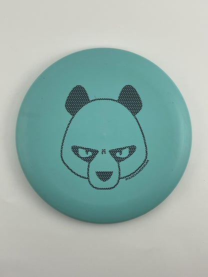 Innova JK Aviar disc golf putt and approach in robin egg blue Pro plastic with Pandamonium Big Panda stamp