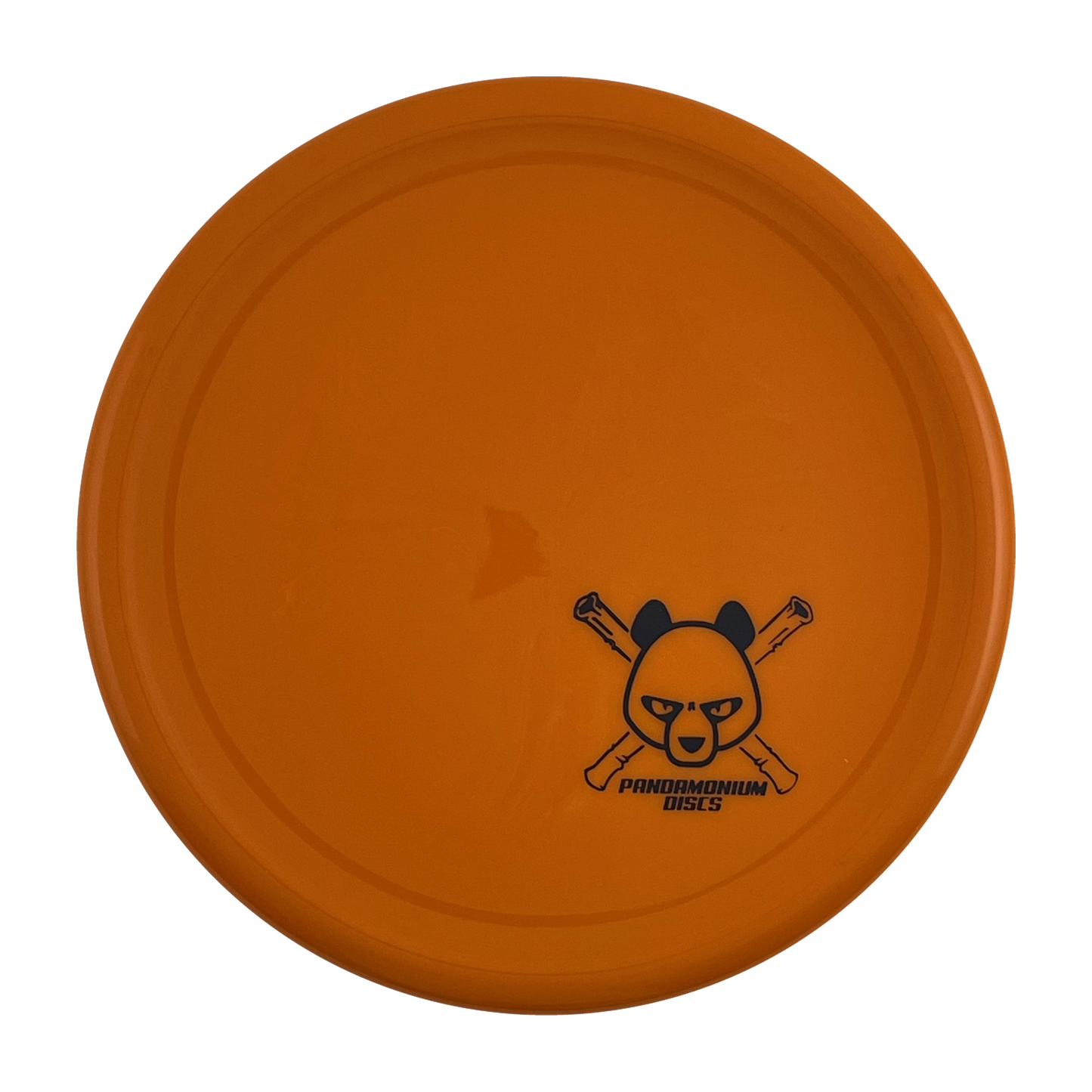Kastaplast Berg X disc golf putt and approach in orange K1 plastic with Pandamonium Panda Corner X stamp, view 1