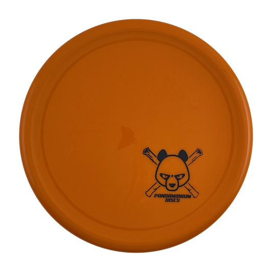 Kastaplast Berg X disc golf putt and approach in orange K1 plastic with Pandamonium Panda Corner X stamp, view 1